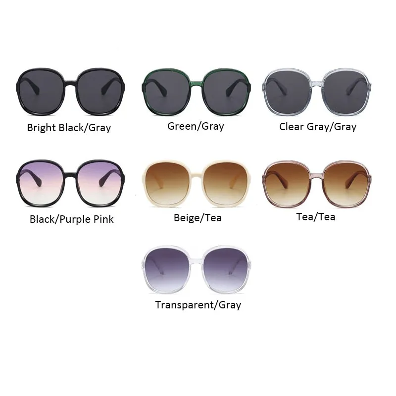 luxury round 2020 sunglasses woman Oversized female glasses gradient fashion