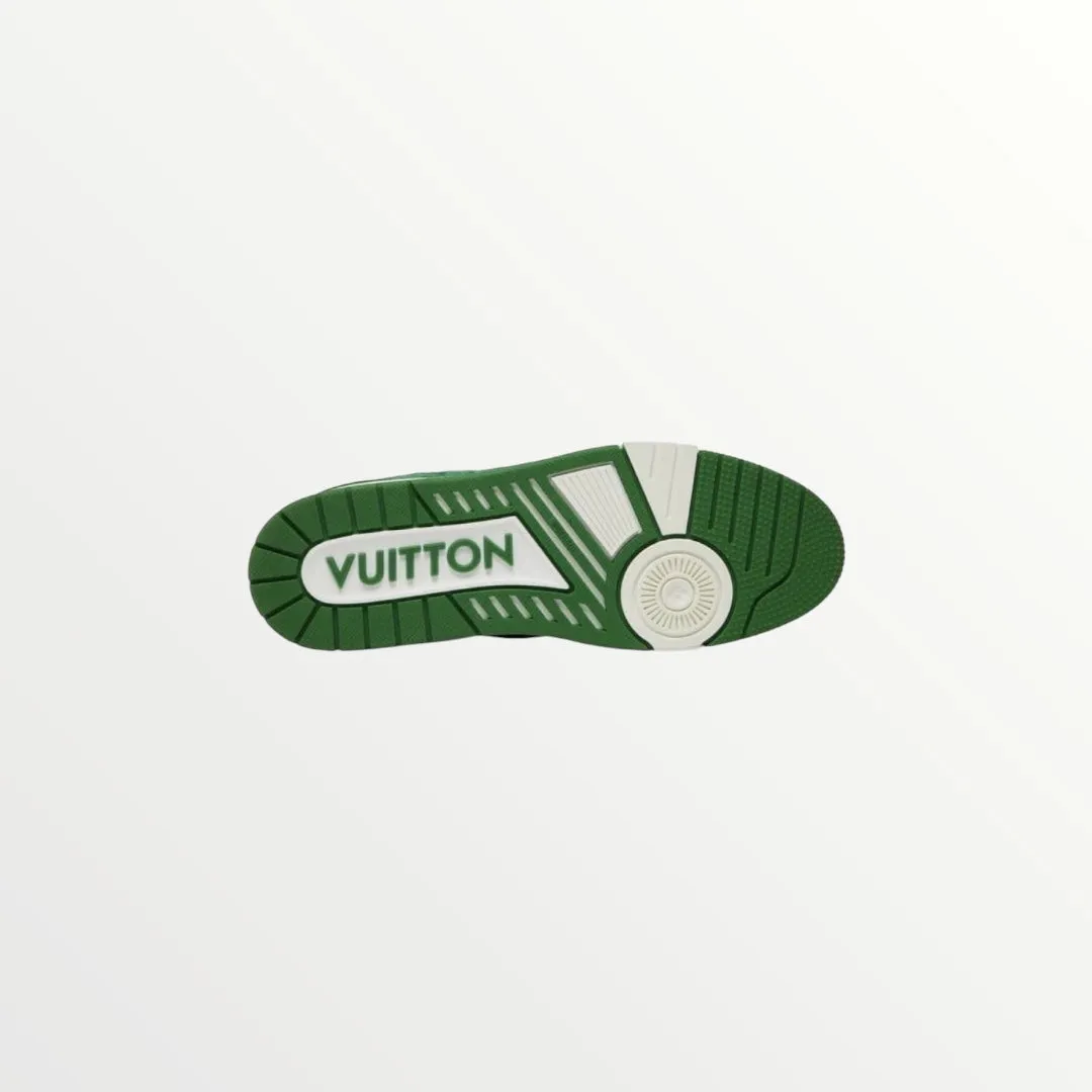 lv trainer green monogram sneaker