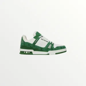 lv trainer green monogram sneaker