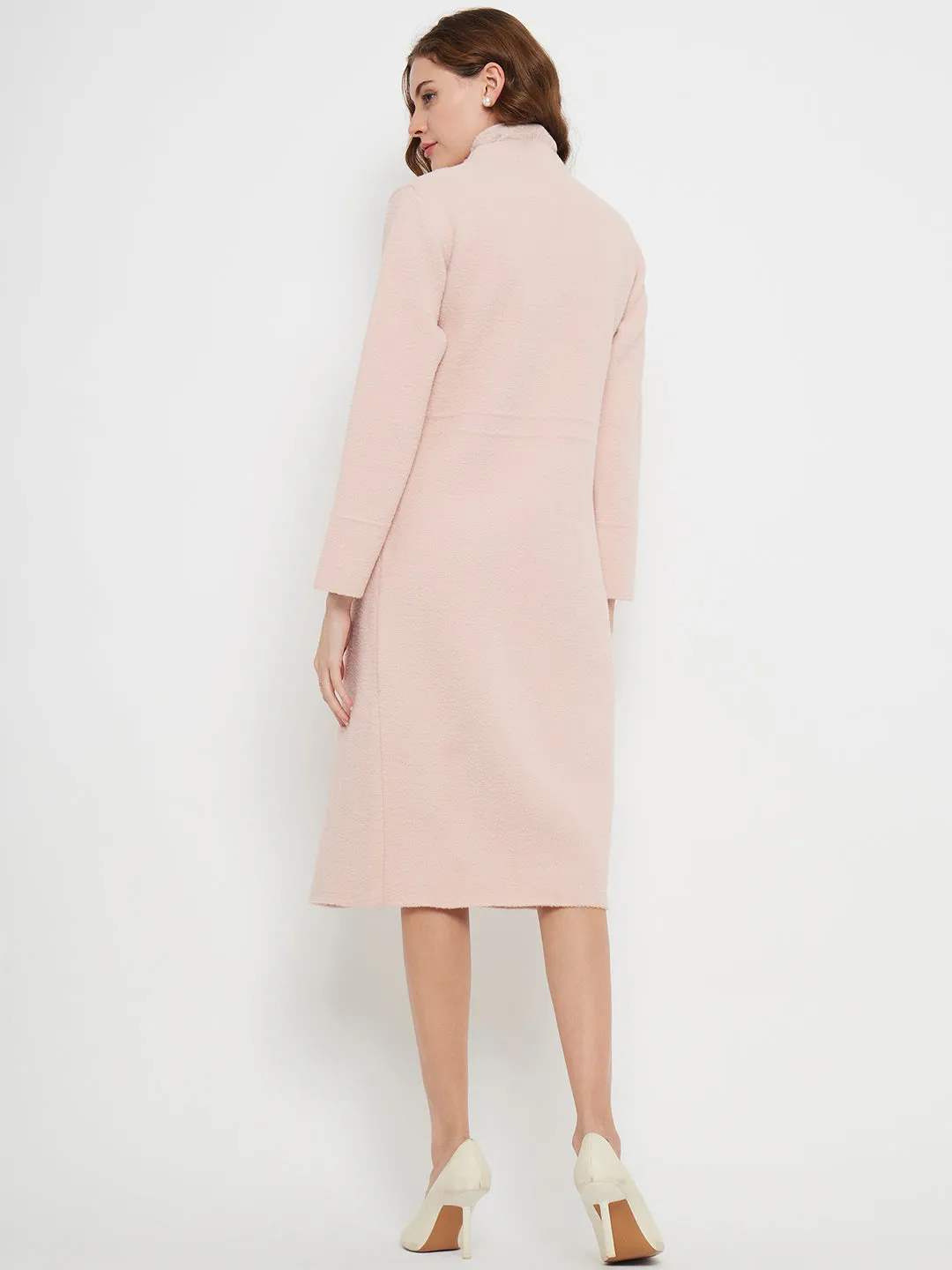Madame Turtleneck Dress With Shrug Peach Co-Ord Set