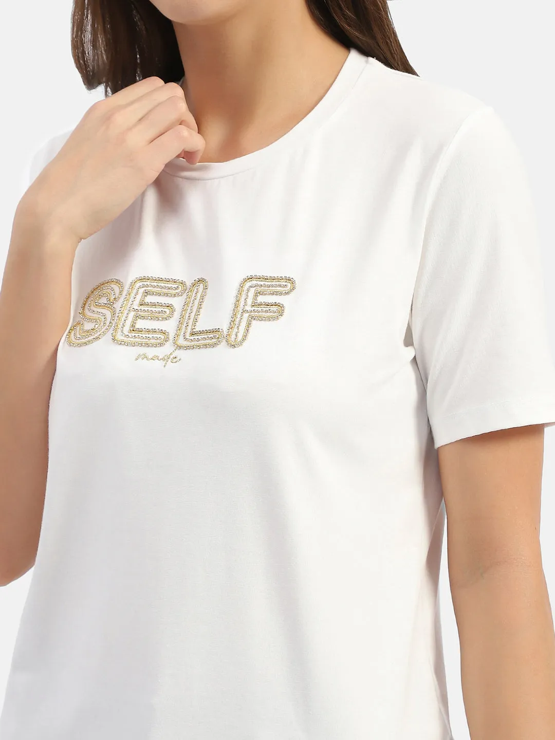 Madame Typography White Regular T-Shirt