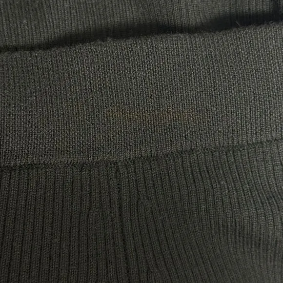 MADEWELL Merino Wool Blend Maxi Sweater Skirt M Ribbed Black Pull On B61