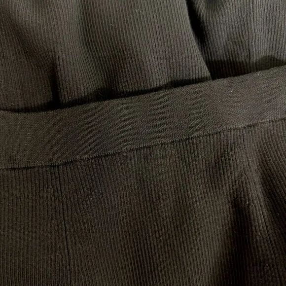 MADEWELL Merino Wool Blend Maxi Sweater Skirt M Ribbed Black Pull On B61