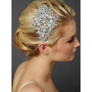 Magnificent Bridal Headpiece with Bold Crystal Sunburst