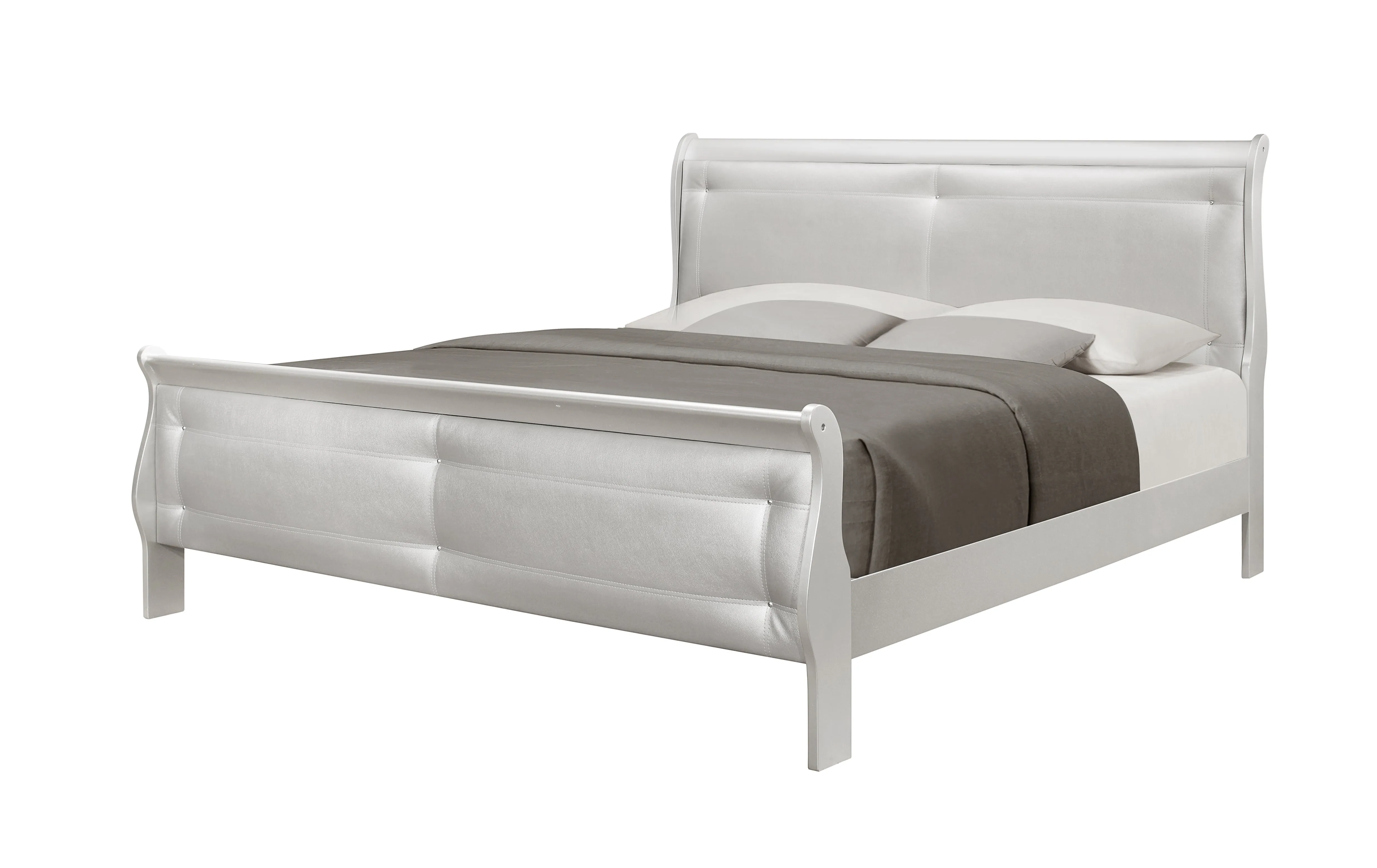 Marley Silver Queen Bed Silver