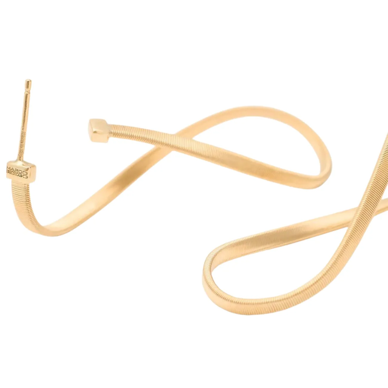 Marrakech 18K Yellow Gold Twisted Irregular Medium Hoops Earrings