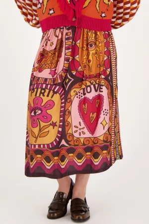 ME369 Vanessa Printed Midi Skirt - Sunset