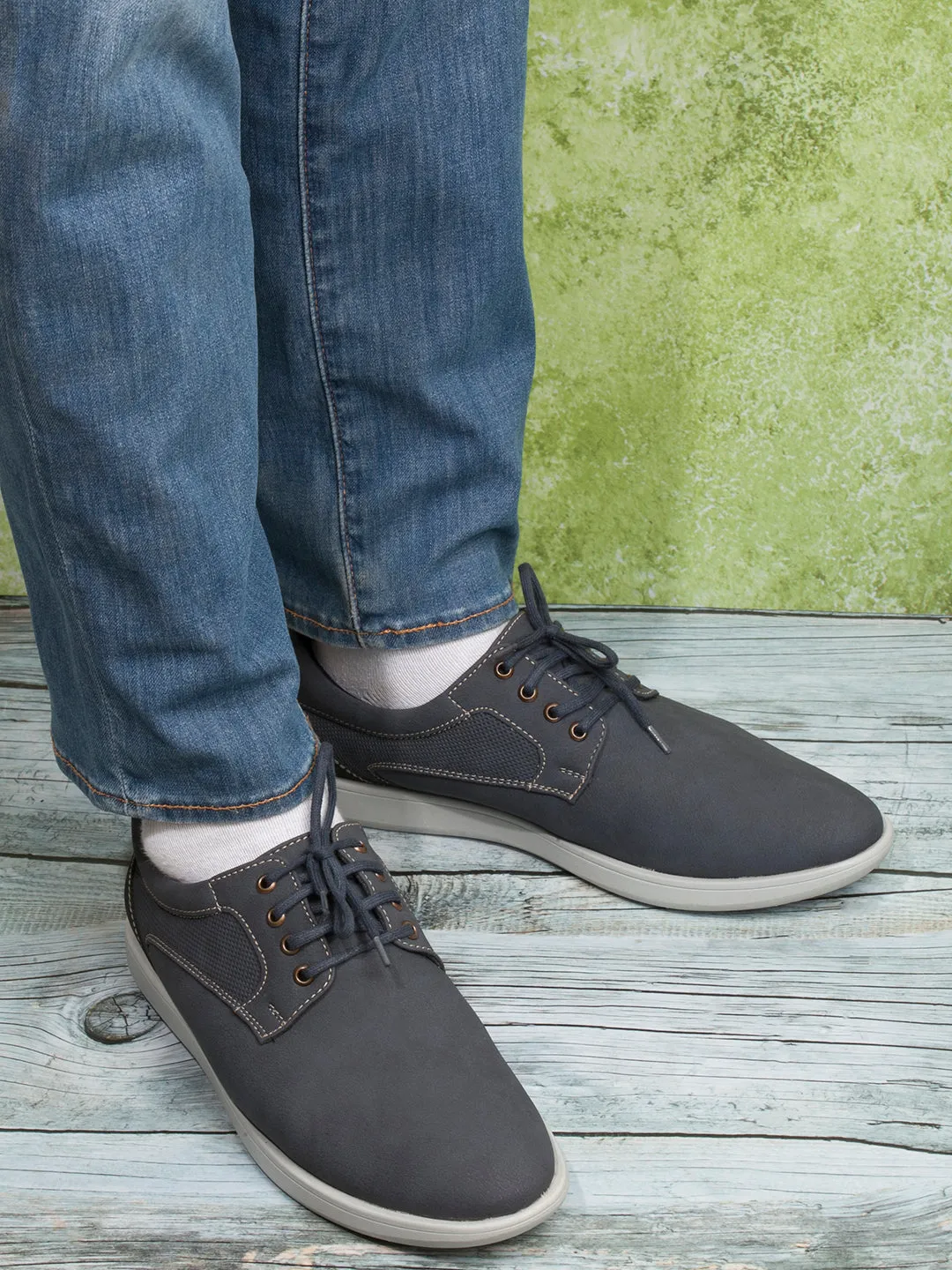 Men's Blue Suede Finish Casual Lace Up (IX2146)