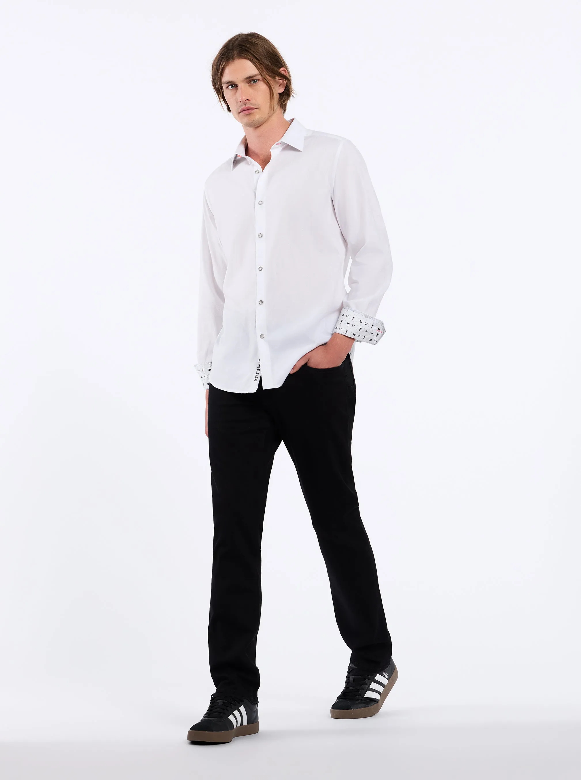 MESSI LONG SLEEVE BUTTON DOWN SHIRT