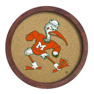 Miami Hurricanes: Mascot - "Faux" Barrel Framed Cork Board