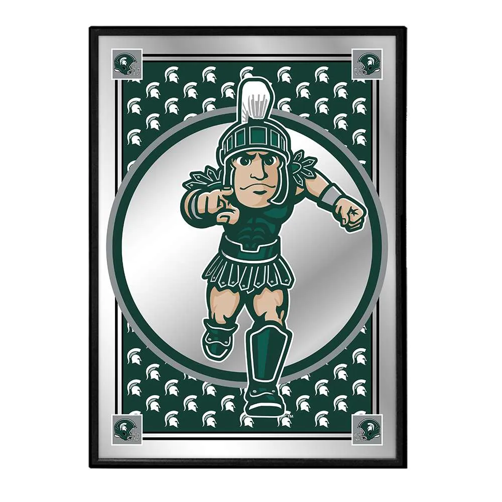 Michigan State Spartans: Team Spirit, Sparty - Framed Mirrored Wall Sign