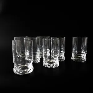 Mobler Vintage ALGHULT&nbsp;retro selterglas with graphical foot from Sweden mid-century. Price per piece.