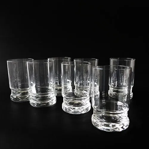 Mobler Vintage ALGHULT&nbsp;retro selterglas with graphical foot from Sweden mid-century. Price per piece.
