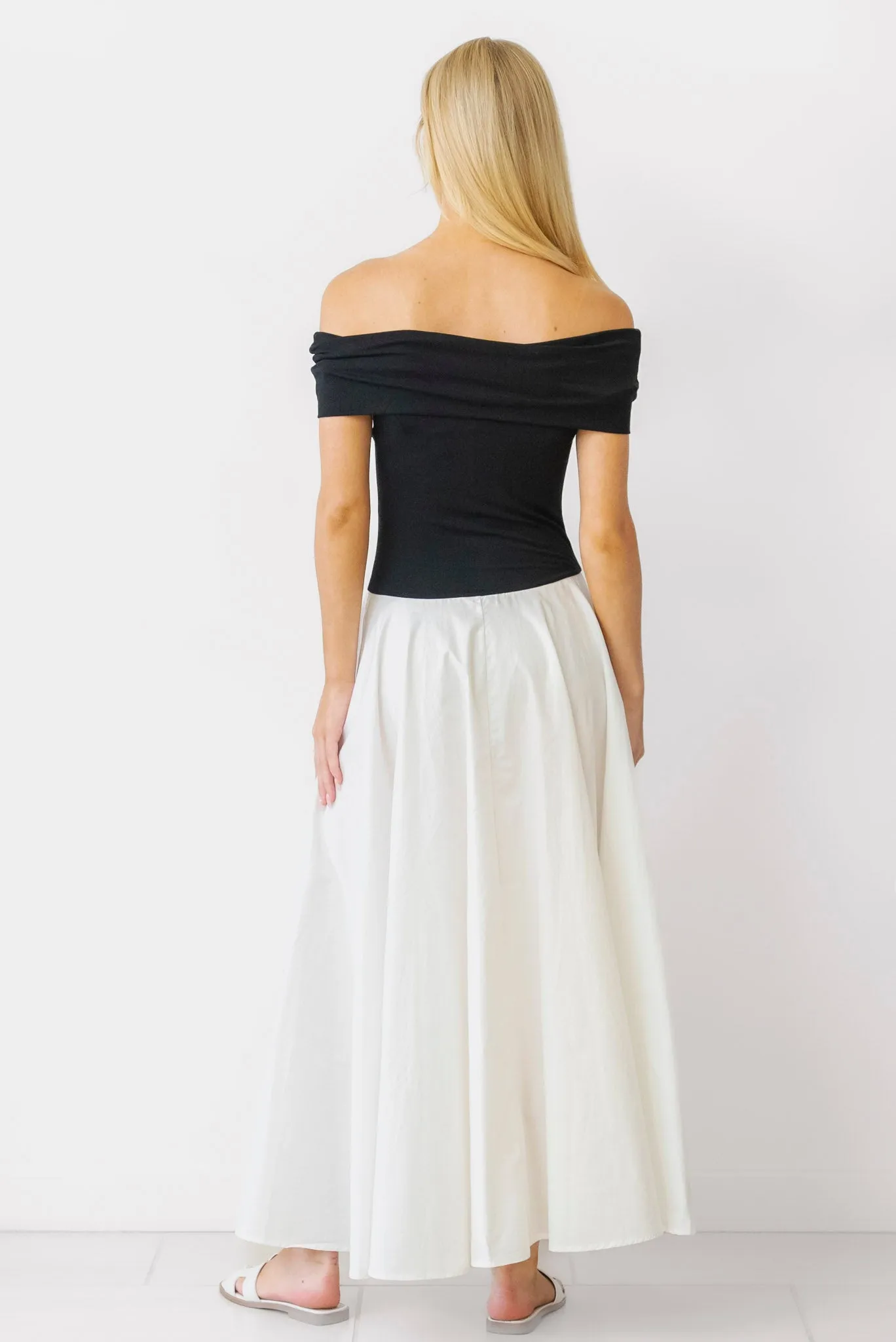 MOD Strapless Dress in Black and White
