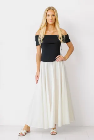 MOD Strapless Dress in Black and White