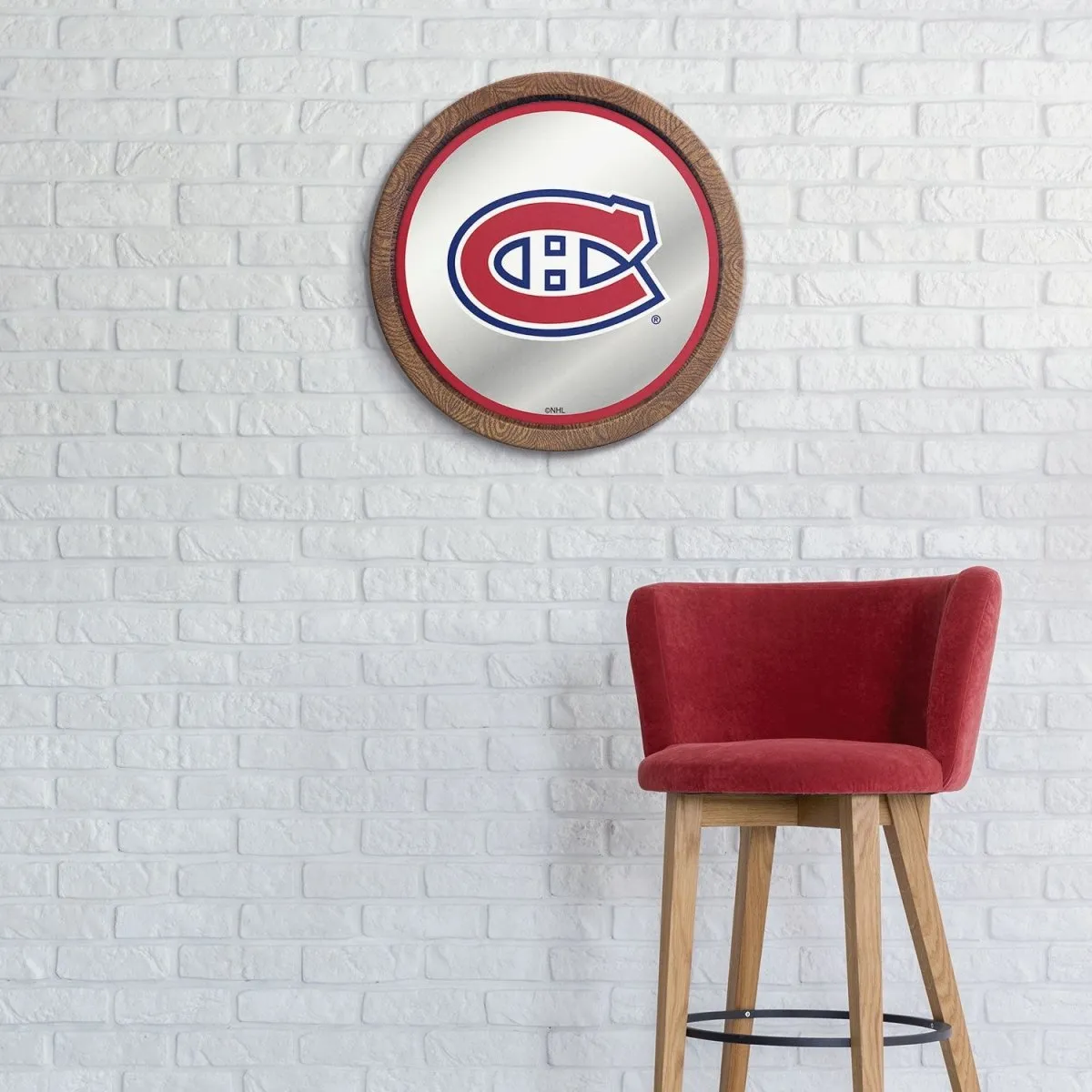 Montreal Canadiens: Mirrored Barrel Top Wall Sign