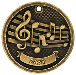 Music 3-D 2" Medal