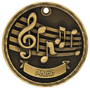 Music 3-D 2" Medal