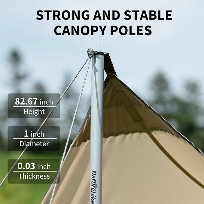 Naturehike Camping Tent Tarp,Camping Awning with Poles,Tent Canopy Rain Fly, Camping Sun Shelter for 8-10 Person Camping, Party, Picnic, Family Camping