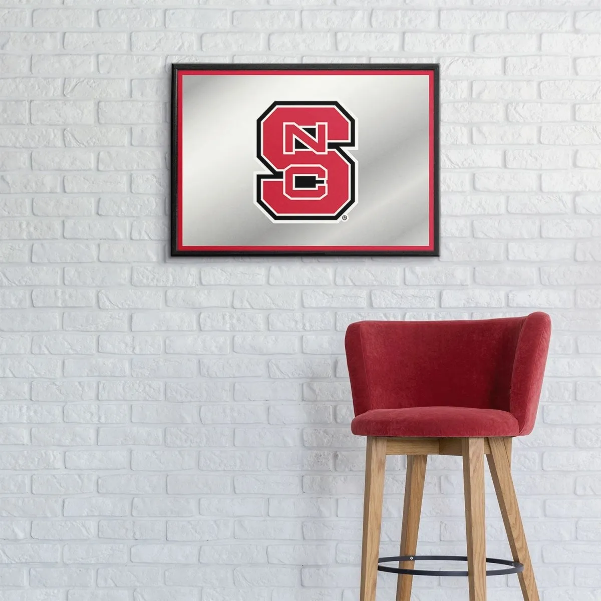 NC State Wolfpack: Framed Mirrored Wall Sign