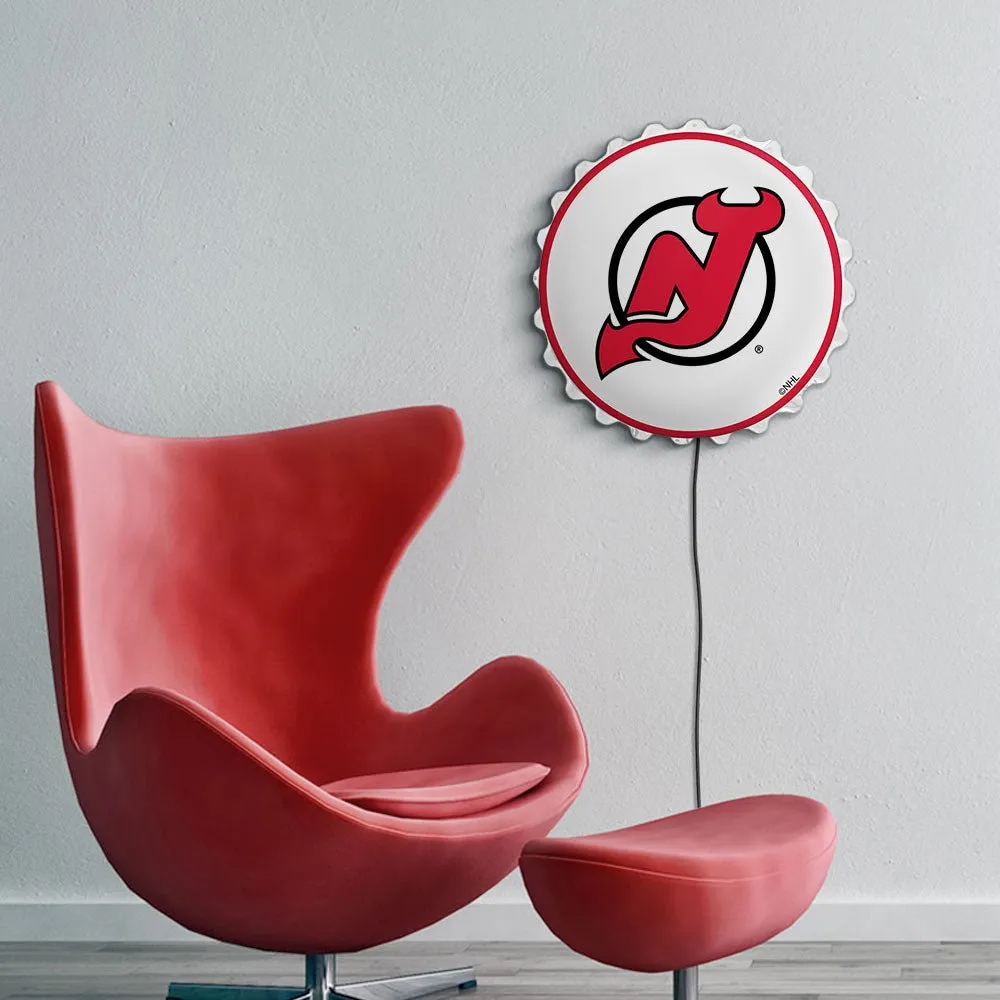 New Jersey Devils: Bottle Cap Wall Light