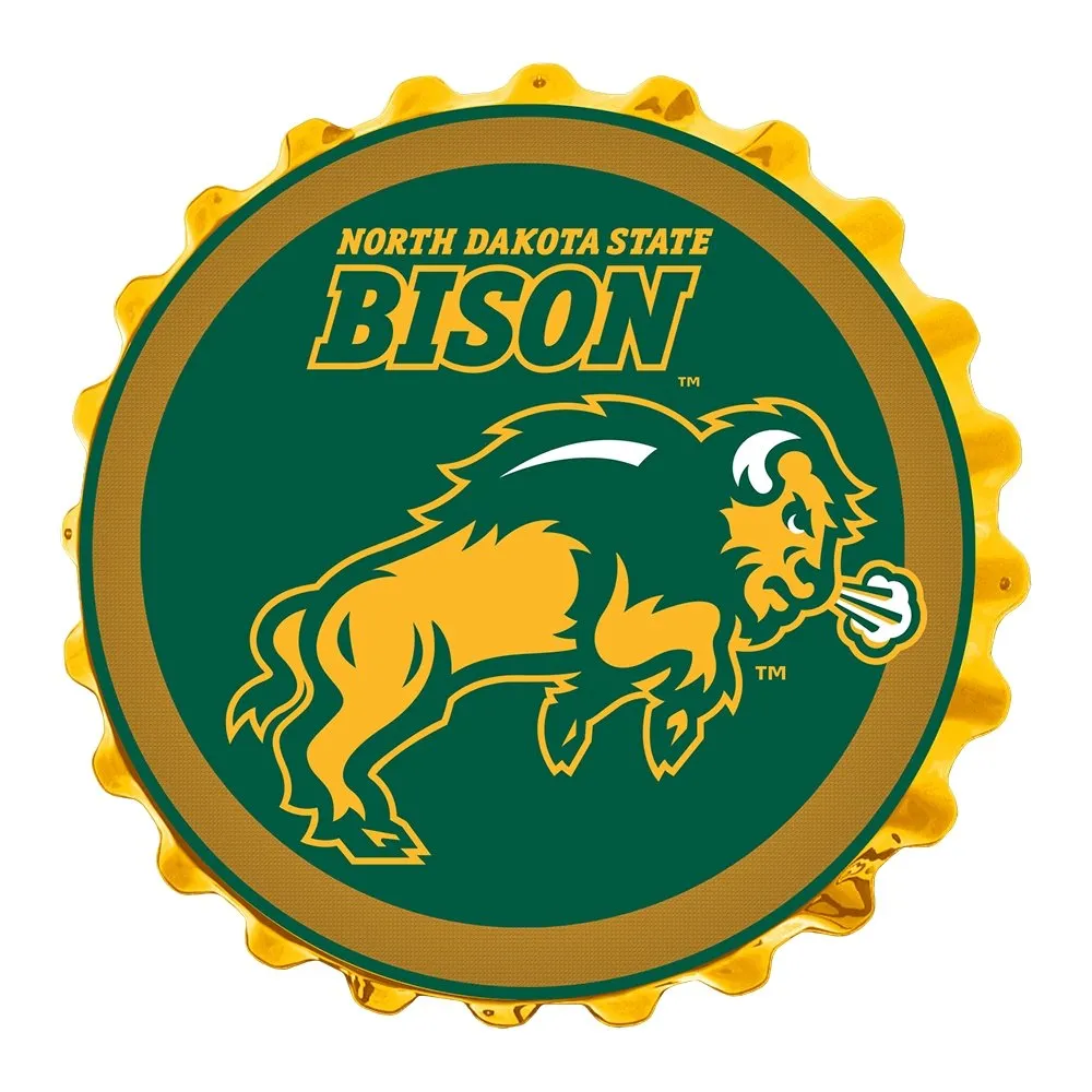 North Dakota State Bison: Charging - Bottle Cap Wall Sign