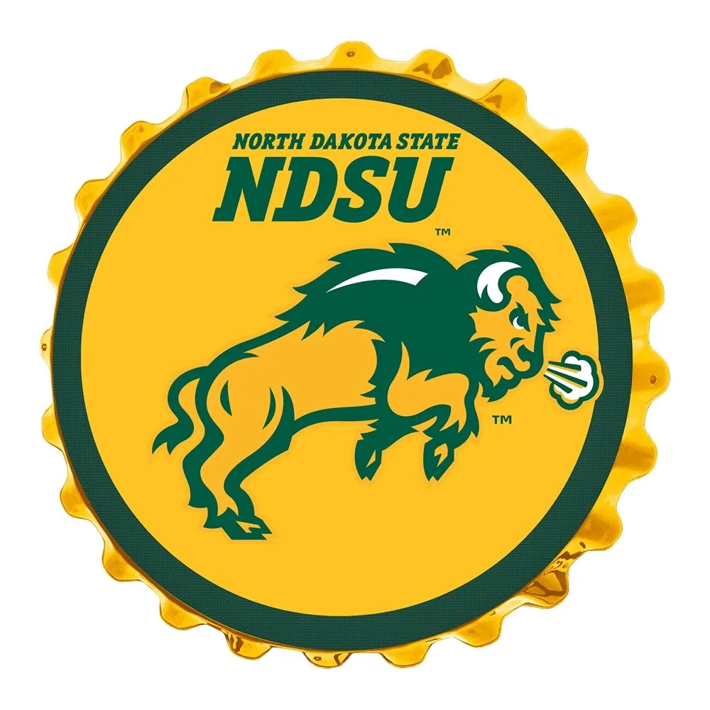 North Dakota State Bison: Charging - Bottle Cap Wall Sign