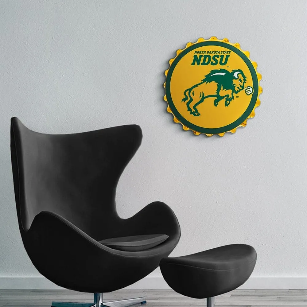 North Dakota State Bison: Charging - Bottle Cap Wall Sign