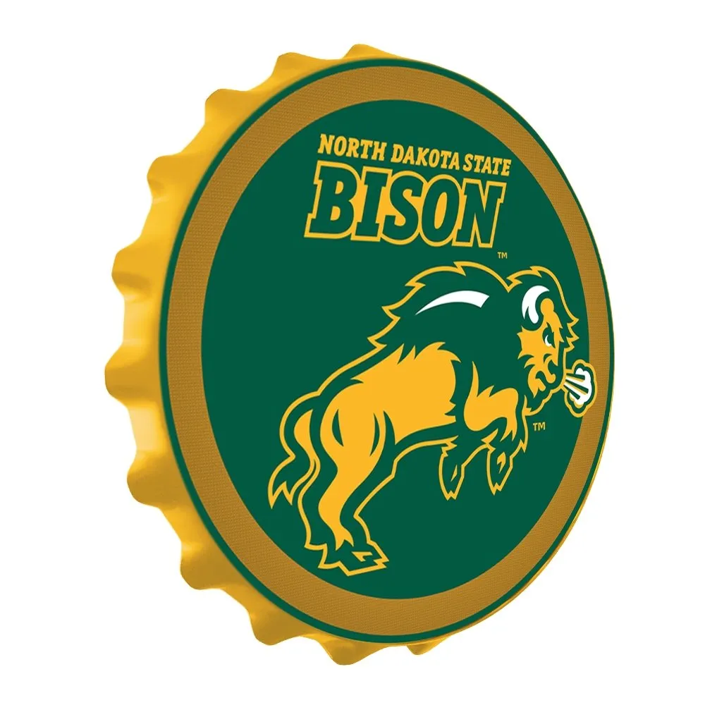 North Dakota State Bison: Charging - Bottle Cap Wall Sign