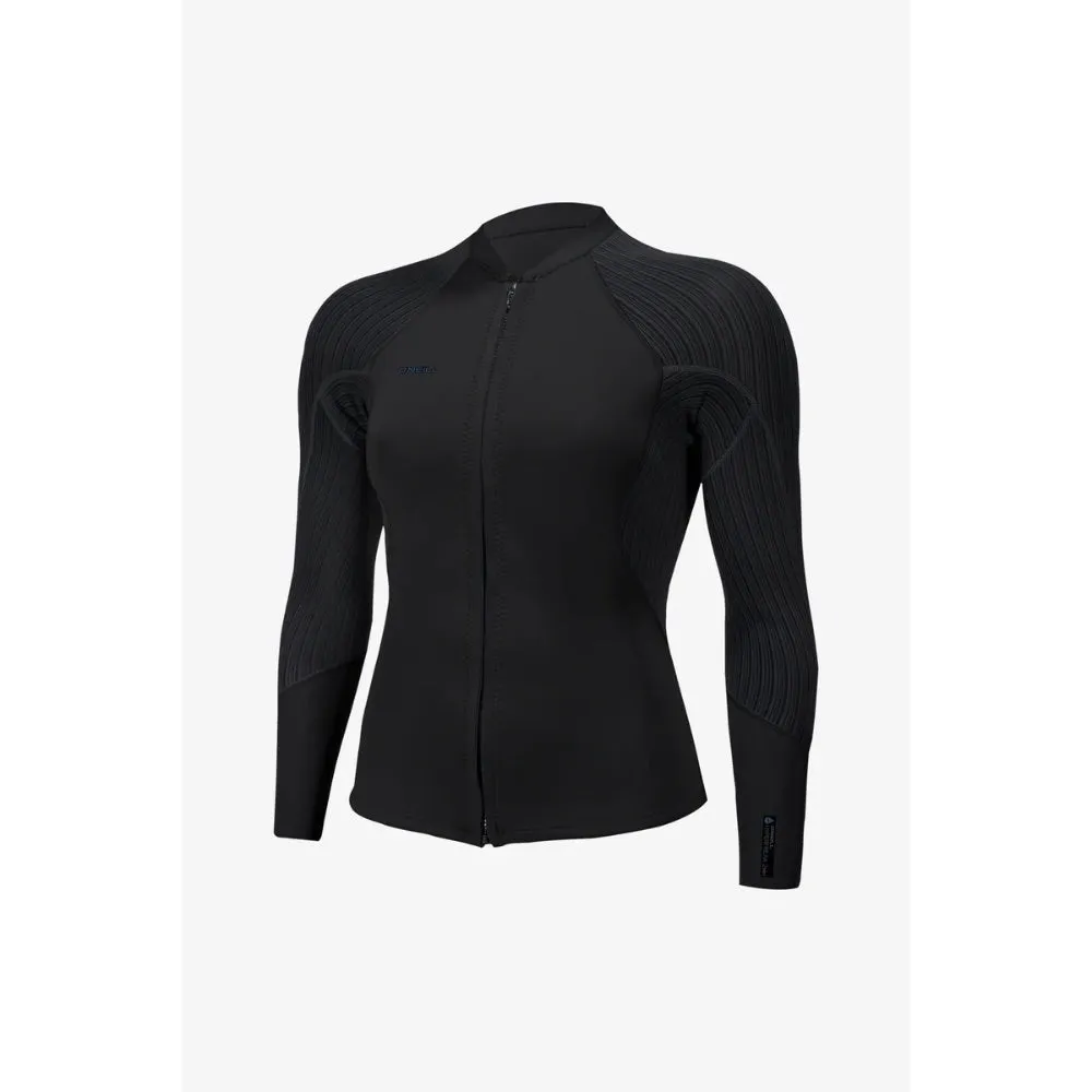 O'NEILL WMS HYPERFREAK 1.5MM JACKET FRONT ZIP BLACK