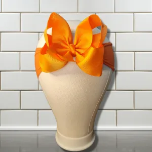 Orange Turban Bow Headband