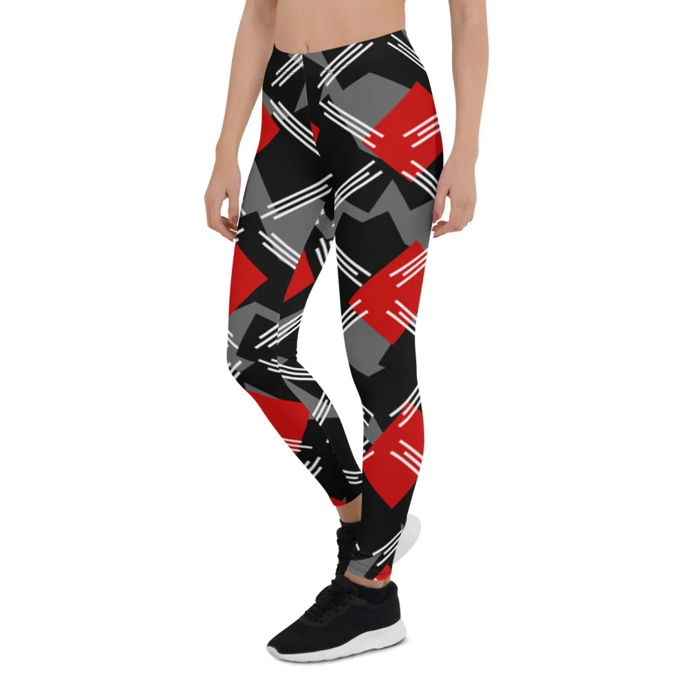 Origen Destination |On-Arrival Point of Origen Symbol-inspired Women's Black/Gray/Striped Leggings