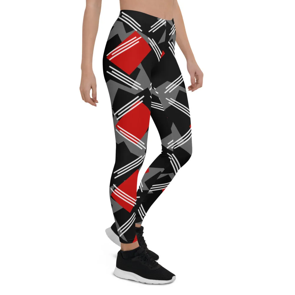 Origen Destination |On-Arrival Point of Origen Symbol-inspired Women's Black/Gray/Striped Leggings
