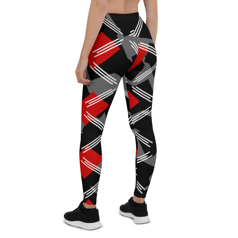 Origen Destination |On-Arrival Point of Origen Symbol-inspired Women's Black/Gray/Striped Leggings