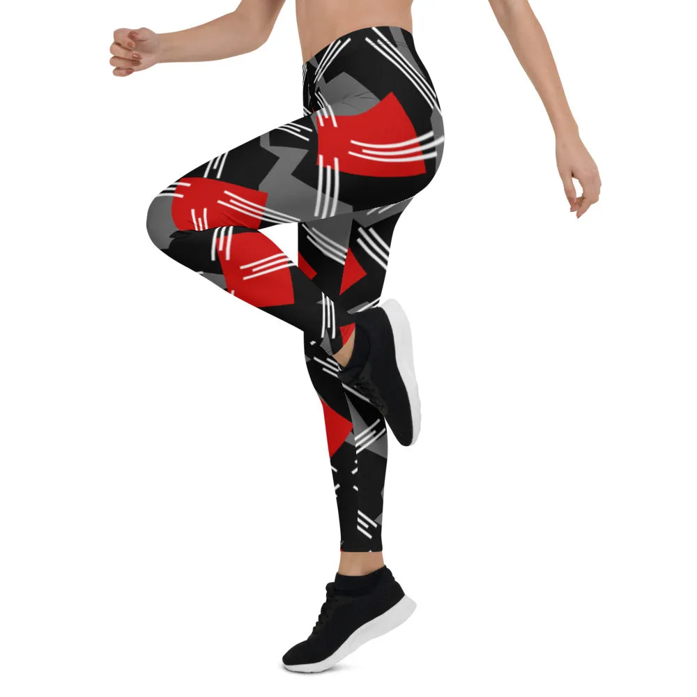 Origen Destination |On-Arrival Point of Origen Symbol-inspired Women's Black/Gray/Striped Leggings