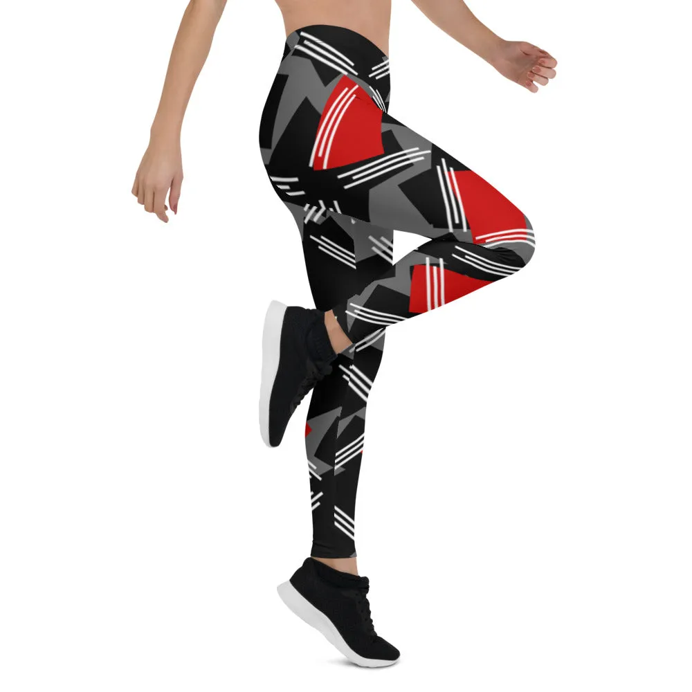 Origen Destination |On-Arrival Point of Origen Symbol-inspired Women's Black/Gray/Striped Leggings