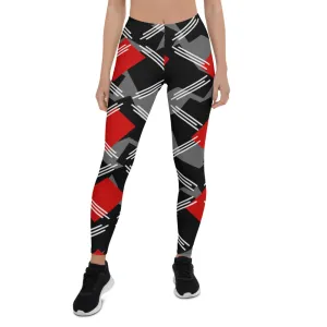 Origen Destination |On-Arrival Point of Origen Symbol-inspired Women's Black/Gray/Striped Leggings