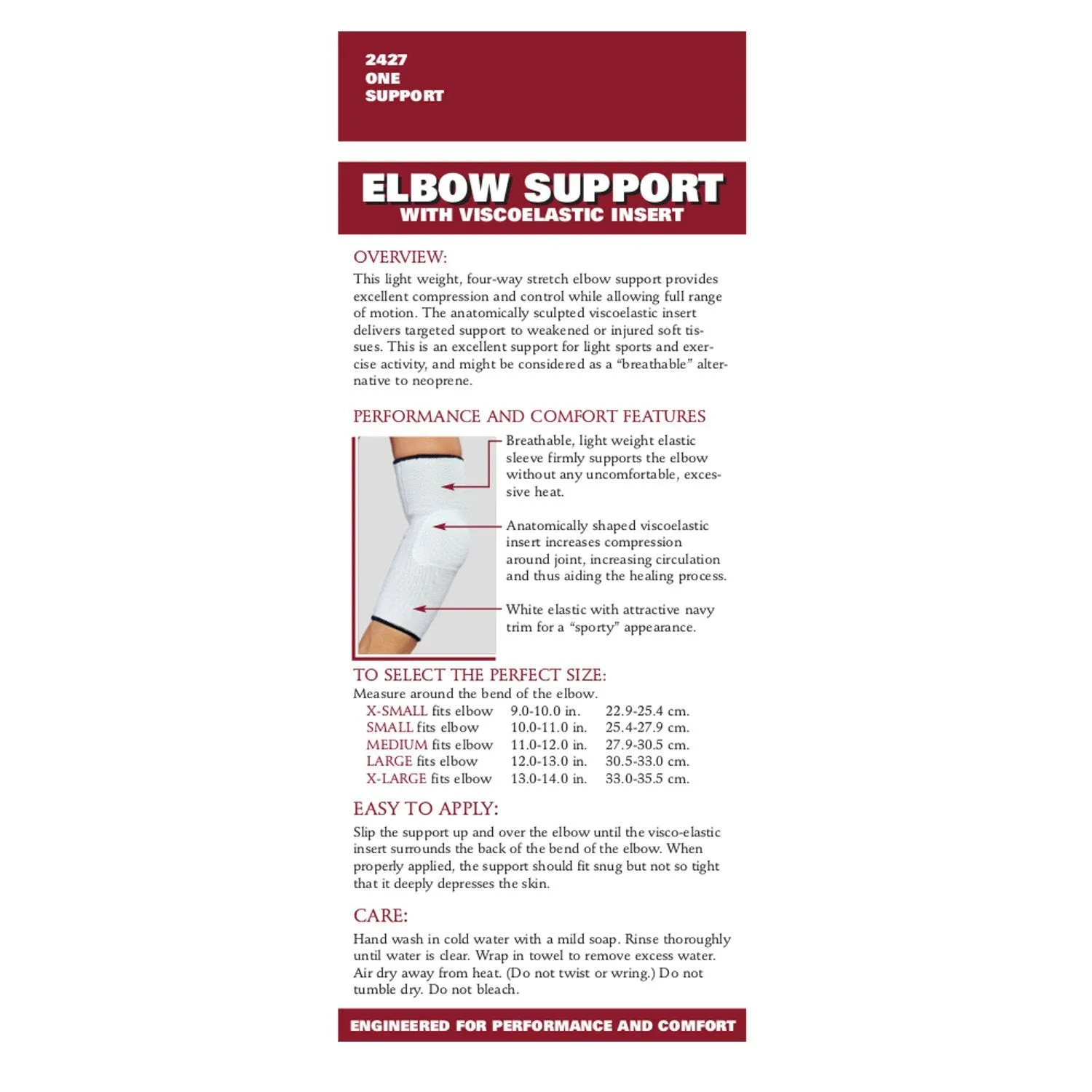 OTC ELBOW SUPPORT VISCO INSERT - 2427