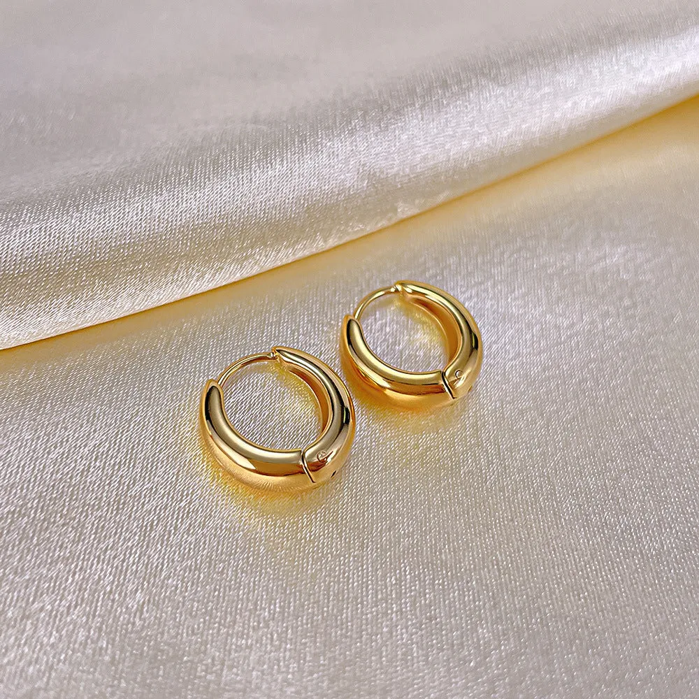 Oufer Stainless Steel Simple Elegant Hoop Earring For Girlfriend/Women/Daily/Party as Gift