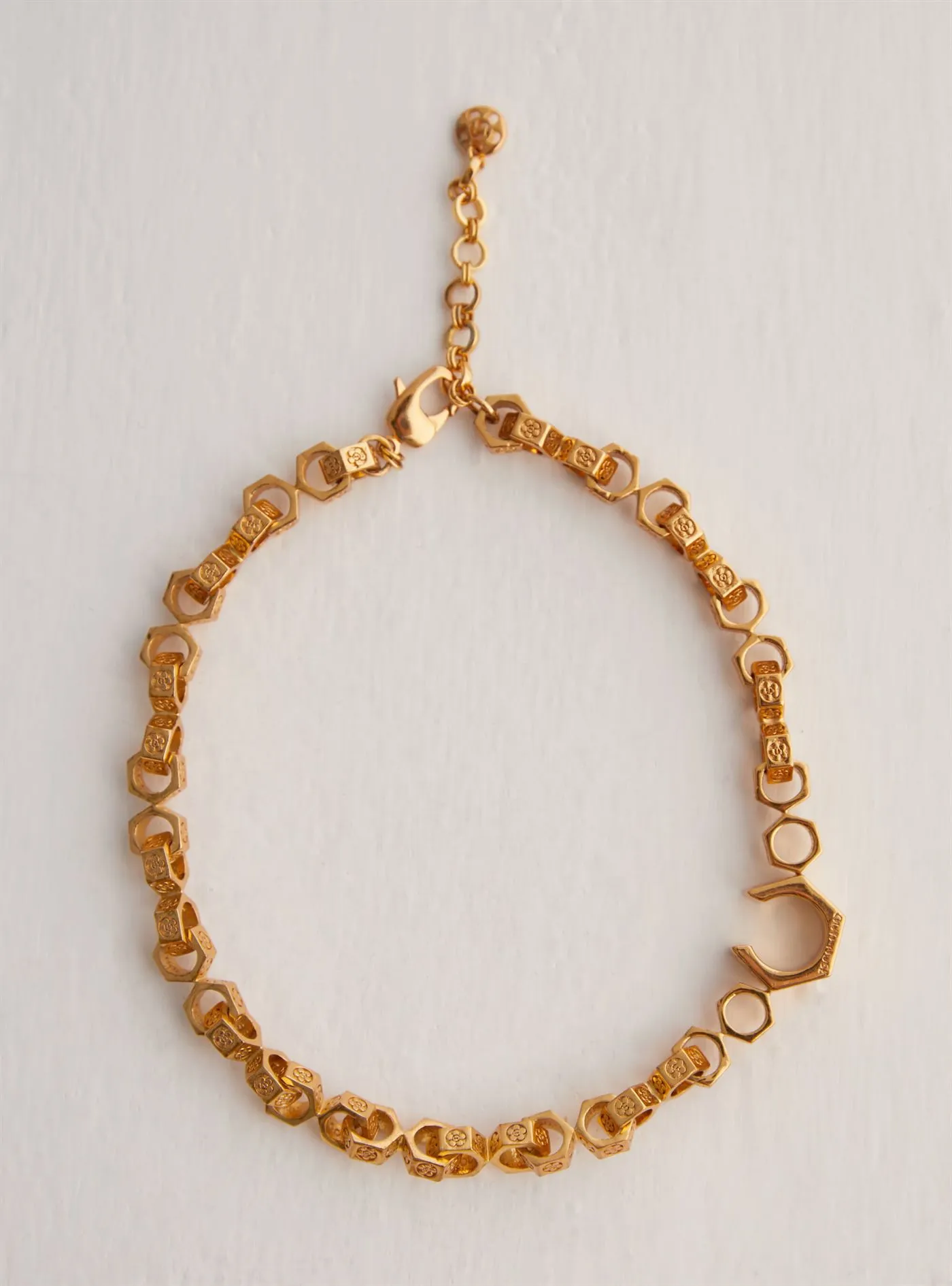 Outhouse   I   Oh Poppi Pearl River Bolt Link Necklace Brass, Gold Accessories OHAW21NE071