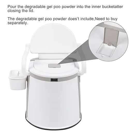 Outvita Portable Toilet, Lightweight RV Porta Potty, Bedside Commode With Detachable Inner Bucket & Removable Storage Box for Boat Van Hiking Fishing Bathroom Hospital Camping