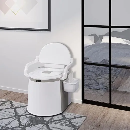 Outvita Portable Toilet, Lightweight RV Porta Potty, Bedside Commode With Detachable Inner Bucket & Removable Storage Box for Boat Van Hiking Fishing Bathroom Hospital Camping