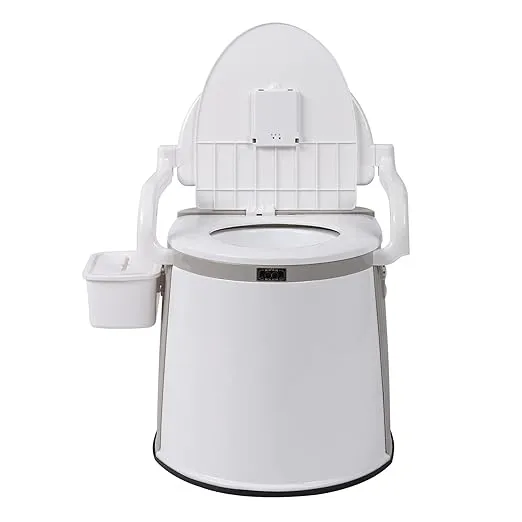 Outvita Portable Toilet, Lightweight RV Porta Potty, Bedside Commode With Detachable Inner Bucket & Removable Storage Box for Boat Van Hiking Fishing Bathroom Hospital Camping