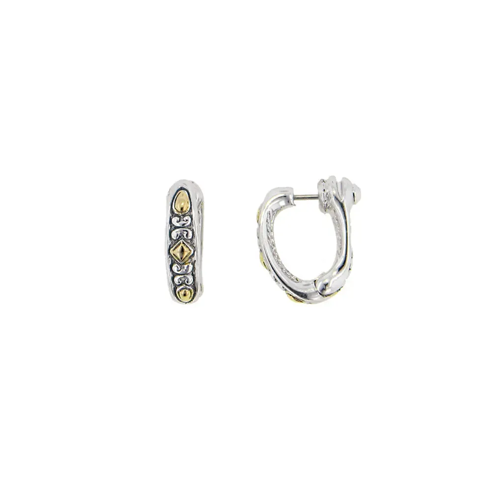 Oval Link Collection - Two-Tone Snuggy Earrings