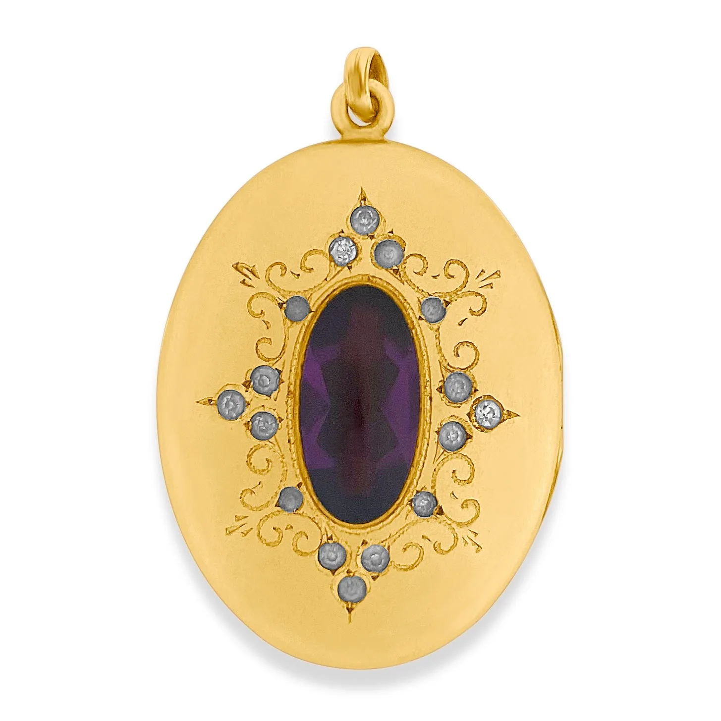 Oval Plum Antique Locket