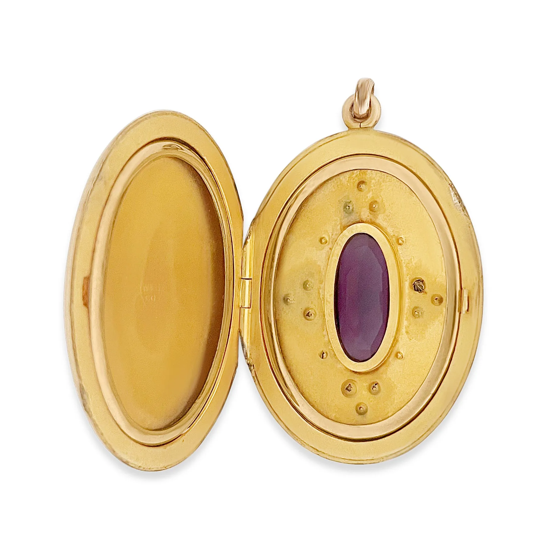 Oval Plum Antique Locket