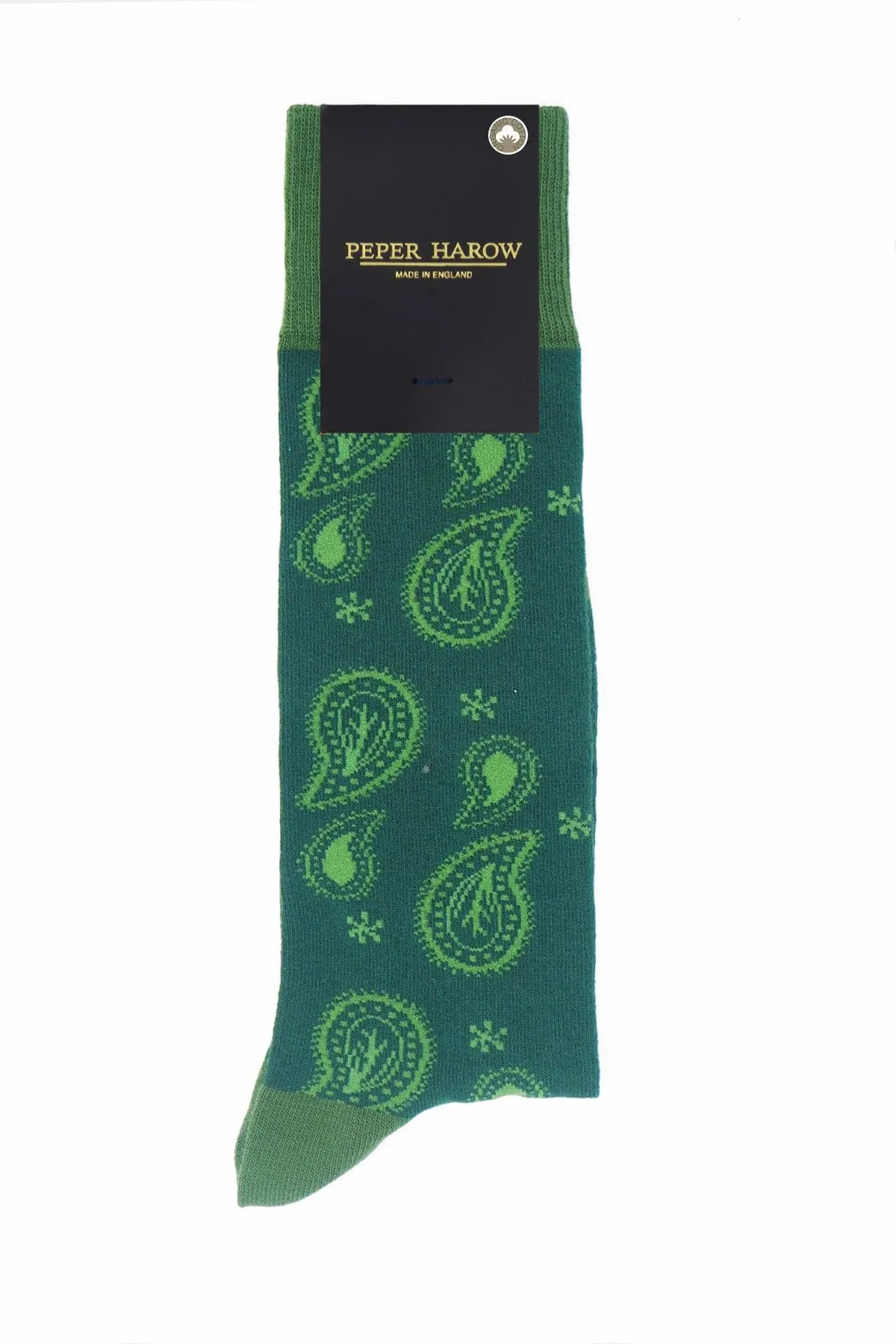 Paisley Men's Organic Cotton Socks | Green