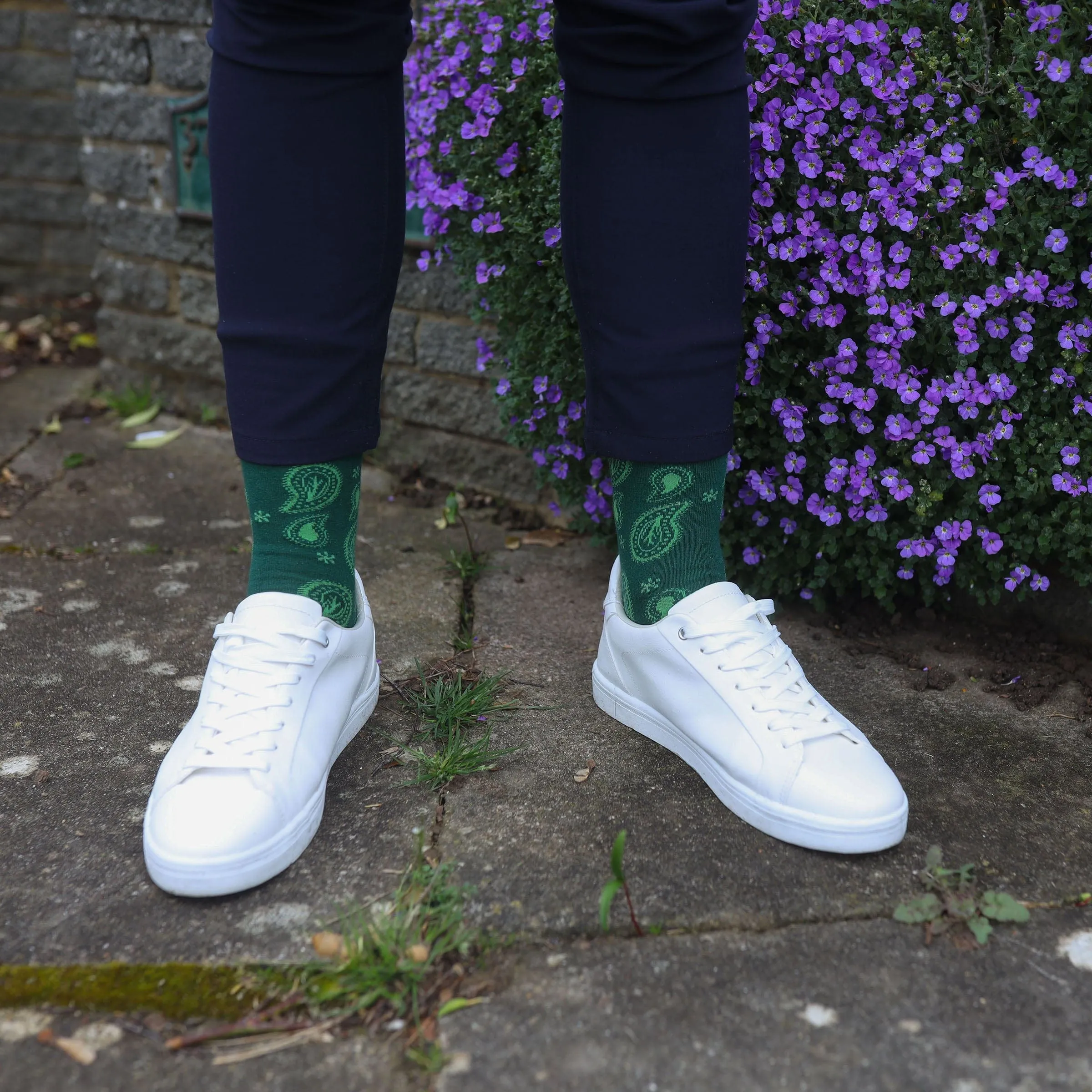 Paisley Men's Organic Cotton Socks | Green