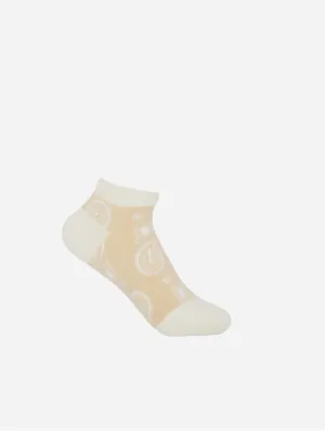 Paisley Women's Organic Cotton Trainer Socks | Beige