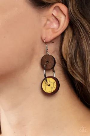 Paparazzi Artisanal Aesthetic - Yellow Earrings